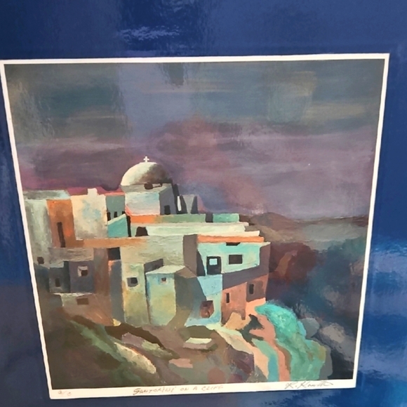 Vintage Santorini on a Cliff